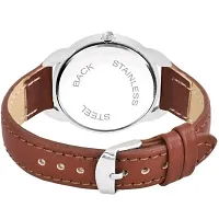 Medboo New Queen Dial Diamond Silver Cash Brown Belt Women and Girls Watch-thumb2