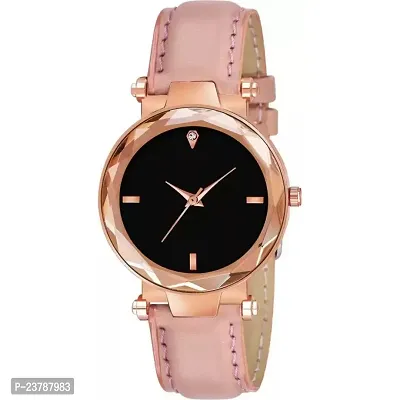 HRV New Stylish Peach Leather Belt  Watch-thumb0