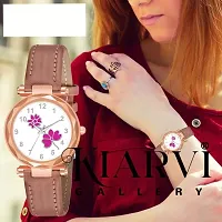 HRV nbsp;Flower Designer Leather Strap  Watch for Girls-thumb1