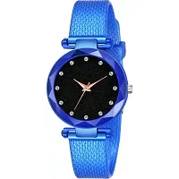 Medboo Diamond 12 Dial Blue Pu Meg Cash Girls and Women Analog Watch-thumb1