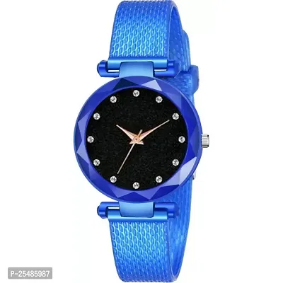 Medboo Diamond 12 Dial Blue Pu Meg Cash Girls and Women Analog Watch-thumb2