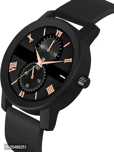 Medboo Black Dial Black Cash Smart Pu Belt Men And Boys Watch-thumb2