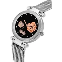 Medboo Rose And Bty Dial Meg Cash Silver Megnet Belt Girls and Women Analog Watch-thumb2