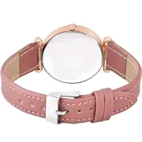 Medboo Three Butter And Rose Dial Pink Leather Belt Girls and Women Analog Watch-thumb2