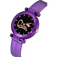 Medboo Queen Dial Purple Pu Meg Cash Girls and Women Analog Watch-thumb2