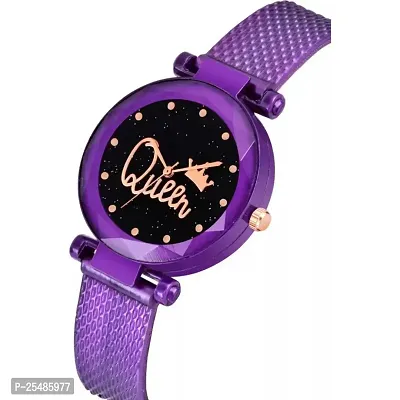 Medboo Queen Dial Purple Pu Meg Cash Girls and Women Analog Watch-thumb3