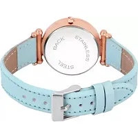 Medboo Green Chand Dial RL Cash Sky Blue Belt Leahter Girls and Women Analog Watch-thumb3