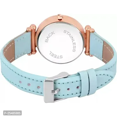 Medboo Green Chand Dial RL Cash Sky Blue Belt Leahter Girls and Women Analog Watch-thumb4