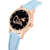 HRV Queen Dial Pink Leather Strap Watch For Girls-thumb2