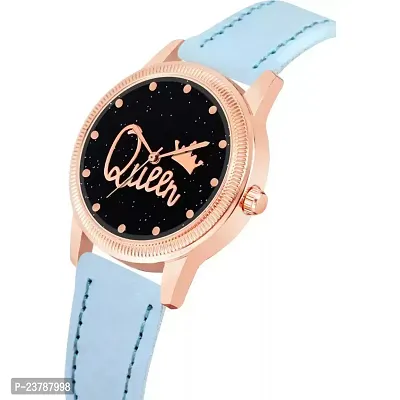 HRV Queen Dial Pink Leather Strap Watch For Girls-thumb3