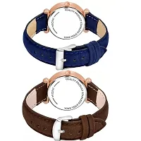 Medboo Black Birds Dial Blue And Brown Leather Belt Analog Women and Girls Watch-thumb2