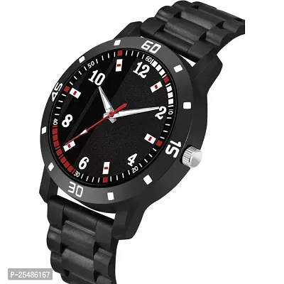 Medboo Black 126 Dial Cash Bumper Pu Men And Boys Watch-thumb3