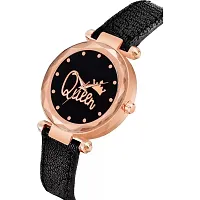 HRV Queen Dial Black Leather Belt  Watch For Girls-thumb2