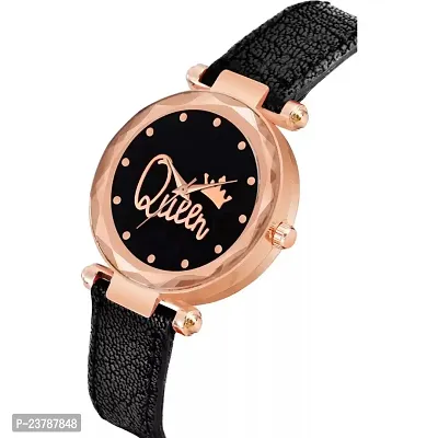 HRV Queen Dial Black Leather Belt  Watch For Girls-thumb3