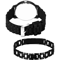 Stylish Black Metal Analog Watches For Men Watch With Bracelet-thumb2