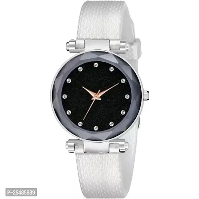 Medboo Diamond 12 Dial Silver Pu Meg Cash Girls and Women Analog Watch-thumb2