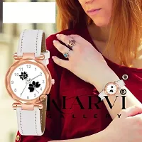 HRV Flower Designer Leather Strap  Watch for Girls-thumb1