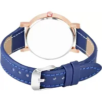 Medboo Blue Round Leather Belt Analog Women and Girls Watch-thumb3