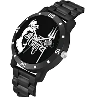 Stylish Black Metal Analog Watches For Men Watch With Bracelet-thumb2