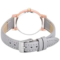 Medboo Grey Leather Belt Folwer Grey Dial Girls and Women Analog Watch-thumb2