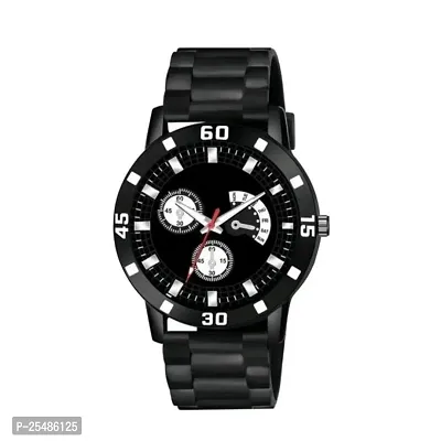 Medboo Black Crono new Dial Cash Bumper Pu Men Analog Men And Boys Watch-thumb0