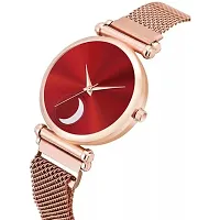 Medboo Chand Red Dial Megnet Rose Belt  Girls and Women Analog Watch-thumb2