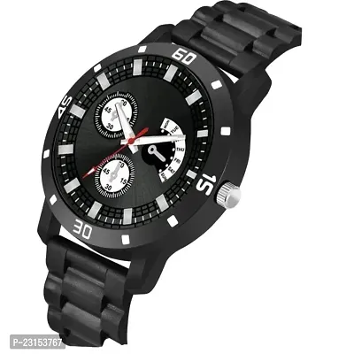 Stylish Black Metal Analog Watches For Men-thumb3