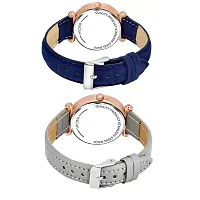 Medboo Black Birds Dial Blue And Grey Leather Belt Analog Women and Girls Watch-thumb2