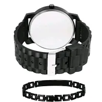 Stylish Black Metal Analog Watches For Men Watch With Bracelet-thumb2