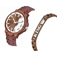 Stylish Brown Metal Analog Watches For Men Watch With Bracelet-thumb1