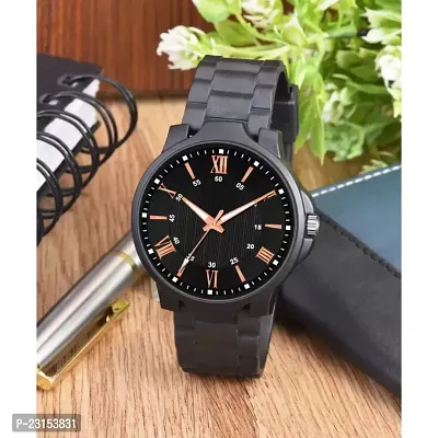 Stylish Black Metal Analog Watches For Men-thumb0