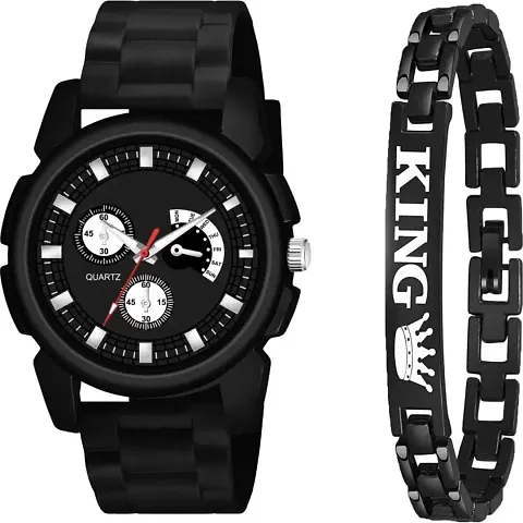 Men Stylish PU Analog Watch