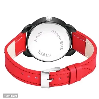 Medboo New Queen Dial Diamond Black Cash Red Belt Women and Girls Watch-thumb3