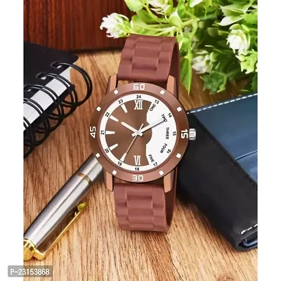 Stylish Brown Metal Analog Watches For Men-thumb0