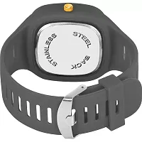 Medboo Grey Square PU Men and Women Watch-thumb3