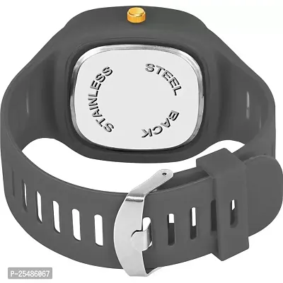 Medboo Grey Square PU Men and Women Watch-thumb4