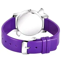 Medboo White Dial PU Bty Cash Purple PU Analog Women and Girls Watch-thumb1