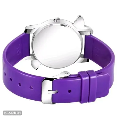 Medboo White Dial PU Bty Cash Purple PU Analog Women and Girls Watch-thumb2