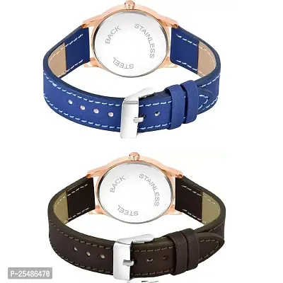 Medboo Black Roman Dial Blue and Brown Leather Belt Combo Women and Girls Watch-thumb3