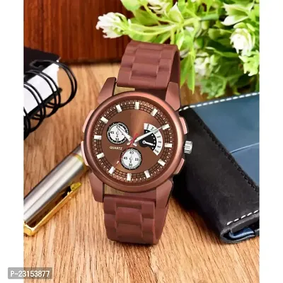 Stylish Brown Metal Analog Watches For Men-thumb0