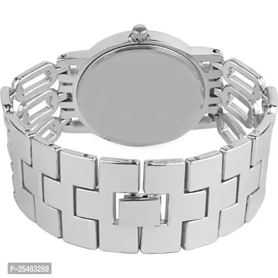 Medboo Silver Round Cash Silver Thik Belt Women Watch-thumb4