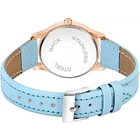 Medboo Meena Black Dial RL Rose Cash SkyBlue Leather Belt Women and Girls Watch-thumb2