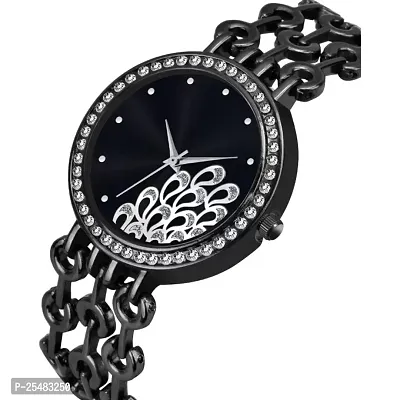 Medboo Black Peacock Three Line Belt  Girls and Women Watch-thumb3