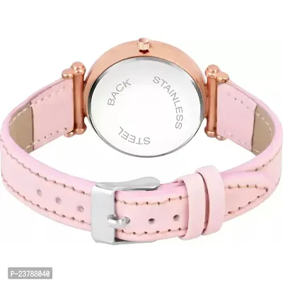 HRV Pink Moon Dial Leather Strap  Watch For Girls-thumb4