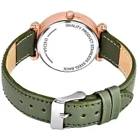 Medboo Bty Black Dial Green Leadies Leather Belt Girls and Women Analog Watch-thumb2