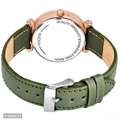 Medboo Bty Black Dial Green Leadies Leather Belt Girls and Women Analog Watch-thumb3