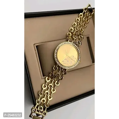 Medboo Gold Peacock Three Line Belt  Girls and Women Watch