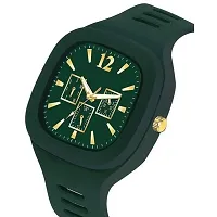 Medboo Crono Green Square PU Men and Women Watch-thumb2