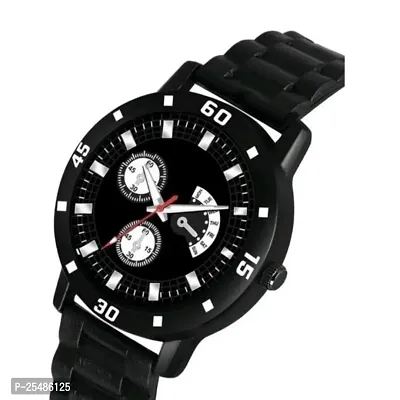 Medboo Black Crono new Dial Cash Bumper Pu Men Analog Men And Boys Watch-thumb2