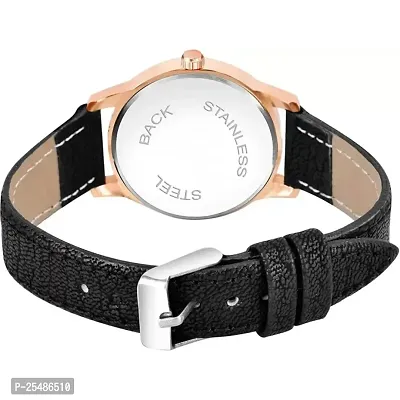 Medboo Meena Black Dial RL Rose Cash Black Leather Belt Women and Girls Watch-thumb3